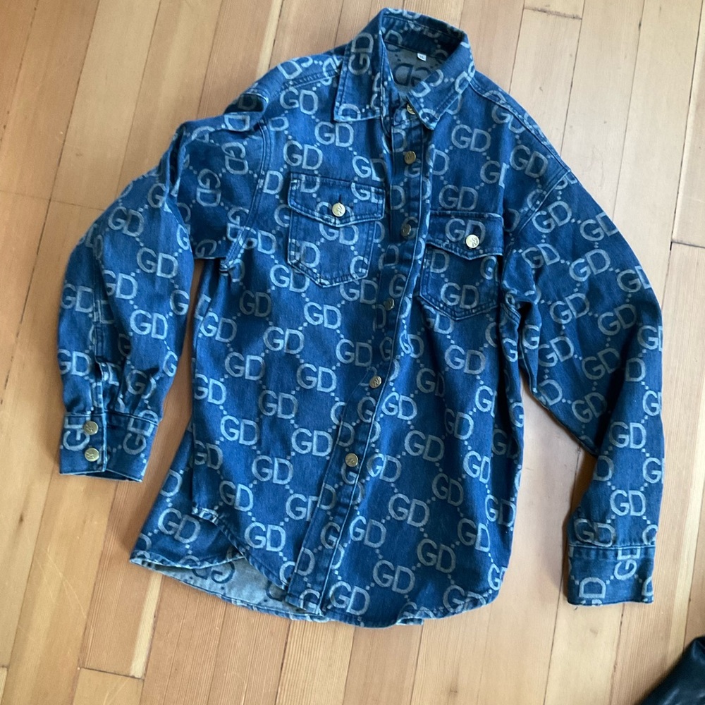 GD Logo Denim Shacket